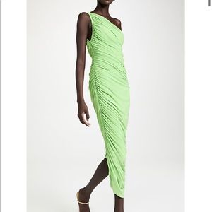 Norma Kamali Diana Gown in Gemini Green